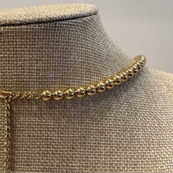 Vintage Napier Necklace- shiny gold tone ball beads, collar length - Picture 9 of 12